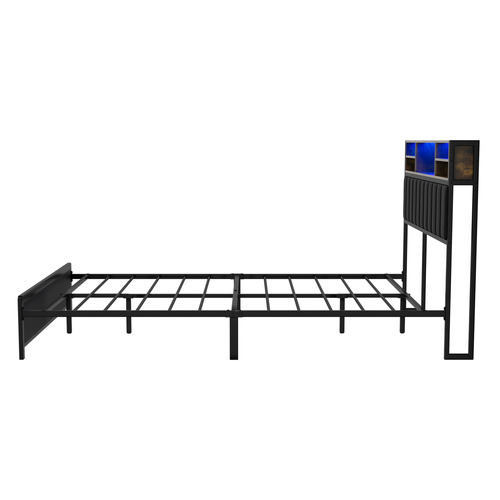 Dalton Faux Leather Queen Bed with LED