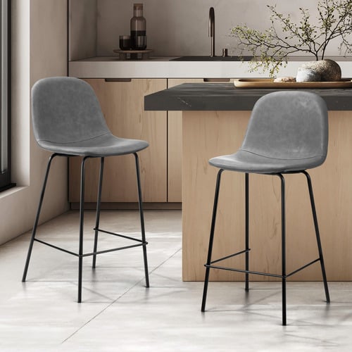 62cm Malcolm Faux Leather Counter Stools