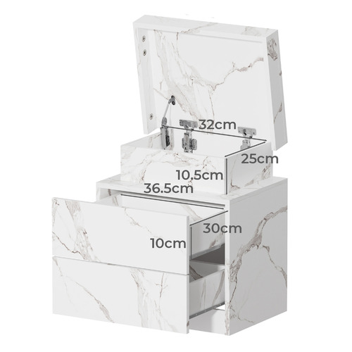 Hadley 2 Drawer LED Bedside Table