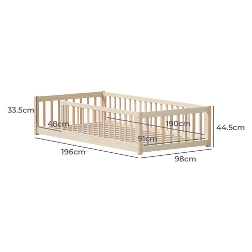 Ettie Pine Wood Single Bed Frame