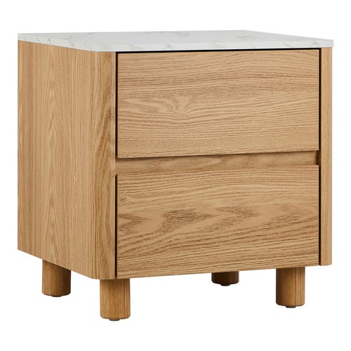 Coney Faux Marble Bedside Table