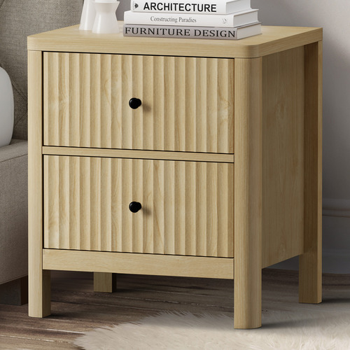 55cm Halifax 2 Drawer Bedside Table