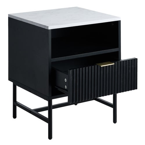 Hammond Faux Marble Bedside Table