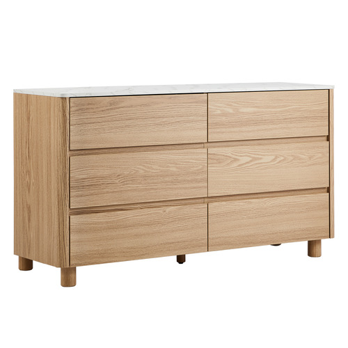 Coney Faux Marble 6 Drawer Chest