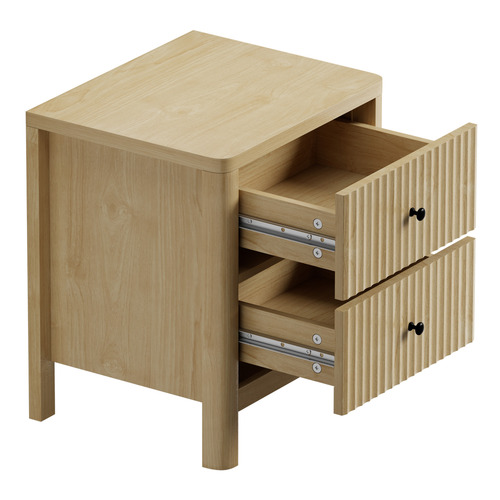 55cm Halifax 2 Drawer Bedside Table