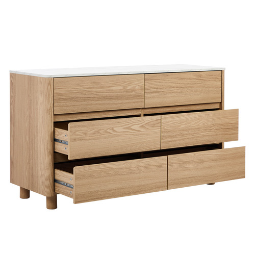 Coney Faux Marble 6 Drawer Chest
