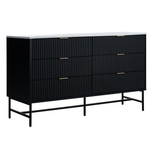 Hammond Faux Marble 6 Drawer Chest