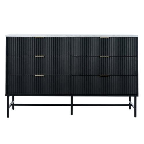 Hammond Faux Marble 6 Drawer Chest