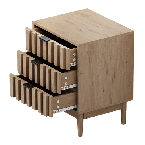 Levana 3 Drawer Bedside Table