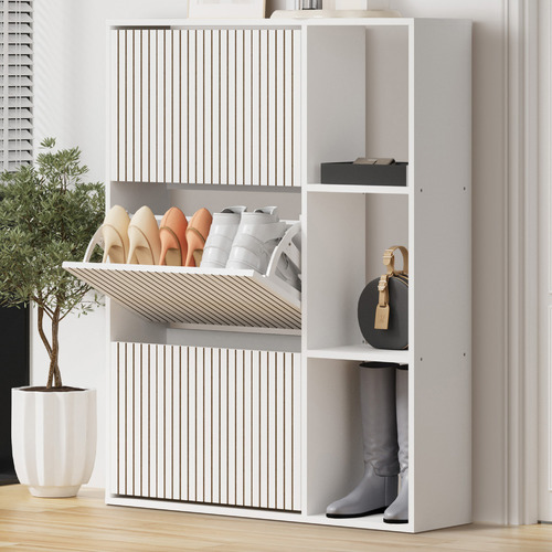 Montana 3 Door 3 Shelf Shoe Cabinet