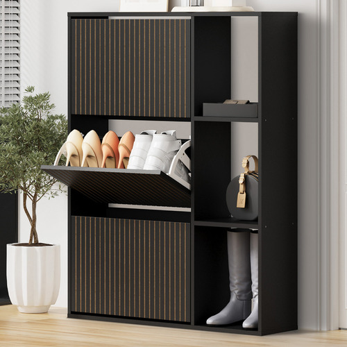 Montana 3 Door 3 Shelf Shoe Cabinet