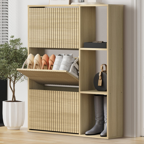 Montana 3 Door 3 Shelf Shoe Cabinet