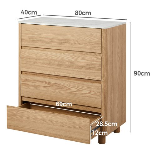 Coney Faux Marble 4 Drawer Chest