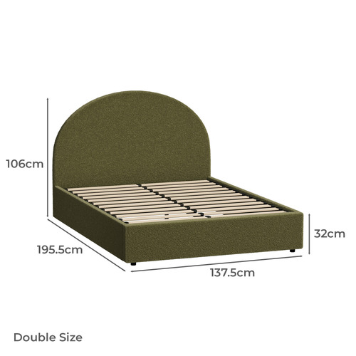 Green Seraphine Sherpa Gas Lift Bed