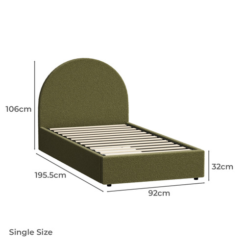 Green Seraphine Sherpa Gas Lift Bed