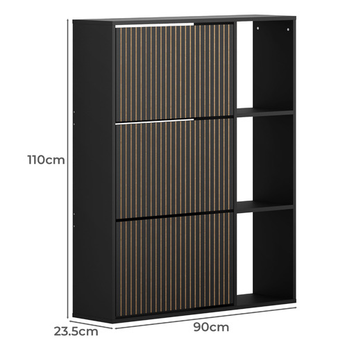 Montana 3 Door 3 Shelf Shoe Cabinet