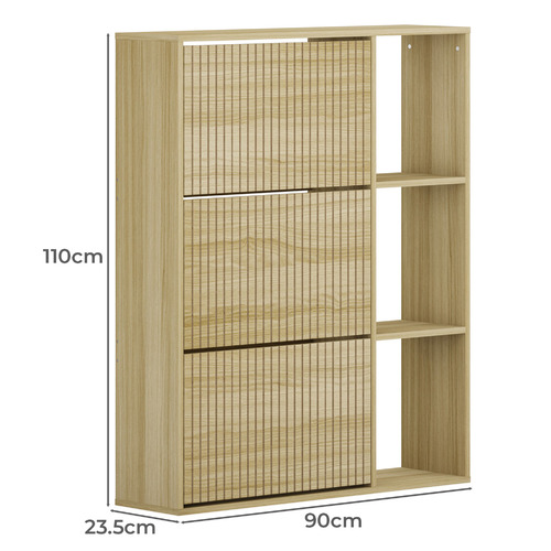 Montana 3 Door 3 Shelf Shoe Cabinet