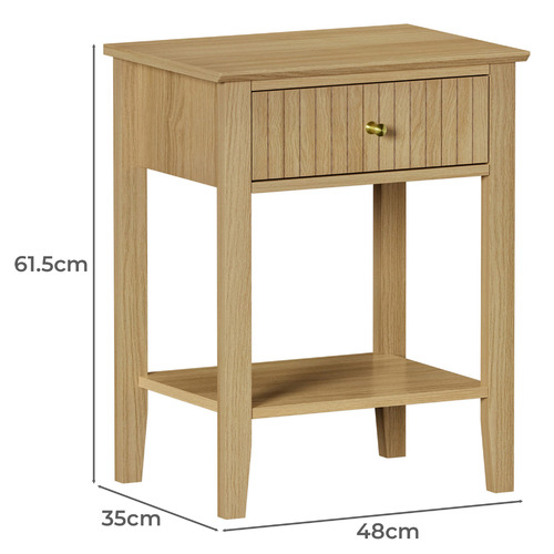 Natural Hilda Bedside Table