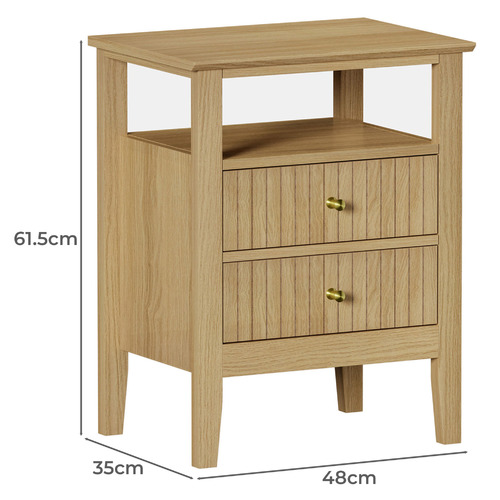 Hilda 2 Drawer Bedside Table