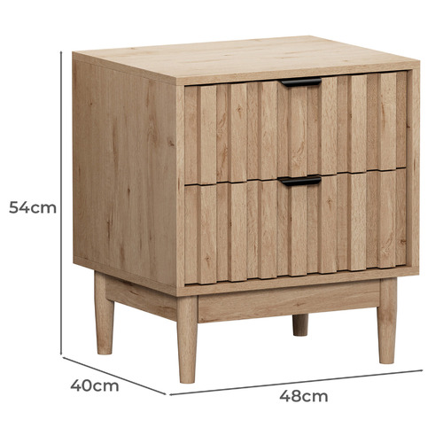 Adrian 2 Drawer Bedside Table