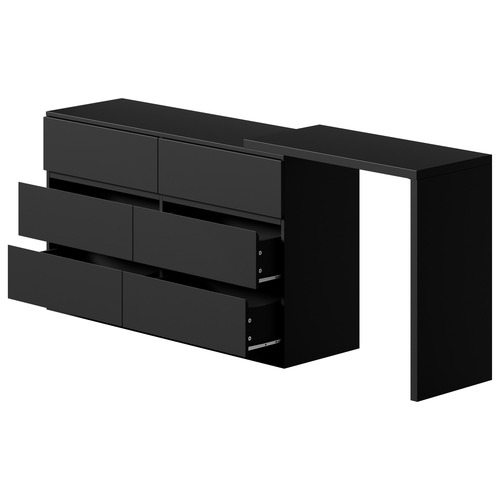 Damien 6 Drawer Chest with Desk Extension