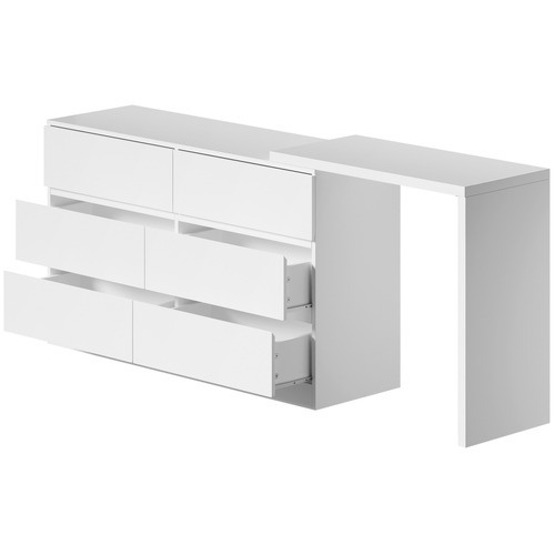 Damien 6 Drawer Chest with Desk Extension