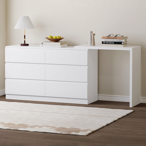 Damien 6 Drawer Chest with Desk Extension