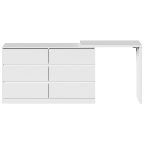 Damien 6 Drawer Chest with Desk Extension