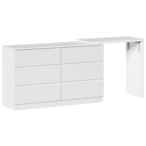 Damien 6 Drawer Chest with Desk Extension
