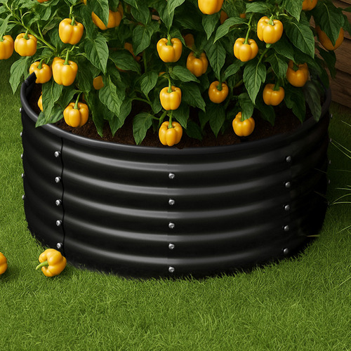 Dante Round Galvanised Steel Garden Bed
