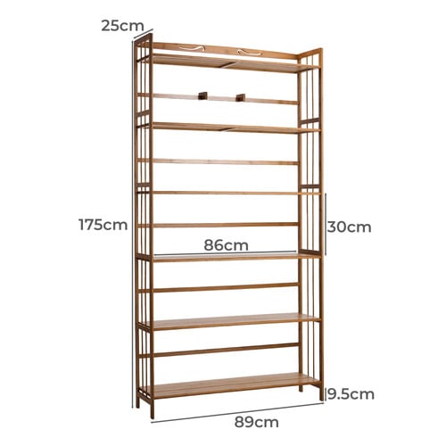 Tobias 6 Tier Bamboo Bookcase