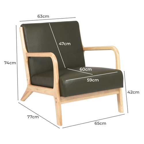 Kamden Faux Leather Armchair