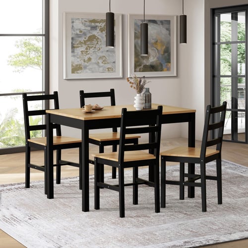 4-Seater-Abriana-Pine-Wood-Dining-Table-and-Chair-Set