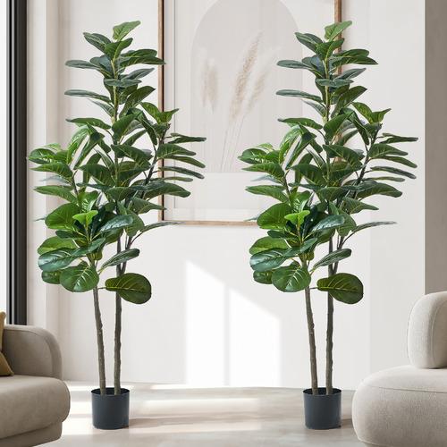 150cm Potted Faux Fiddle Leaf Fig Tree