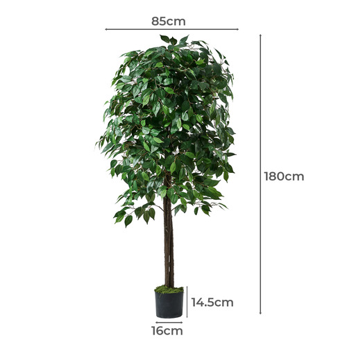 180cm Potted Faux Ficus Tree