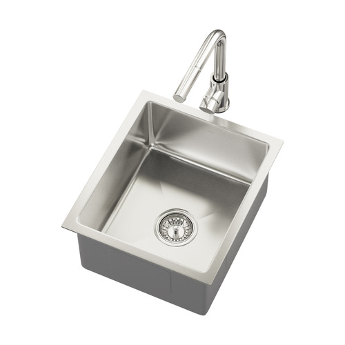 Yeva 380mm Single Kitchen Sink & Pull-Out Mixer