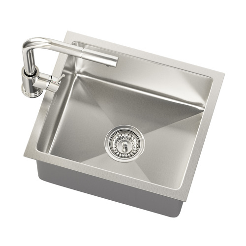 Yeva 380mm Single Kitchen Sink & Pull-Out Mixer