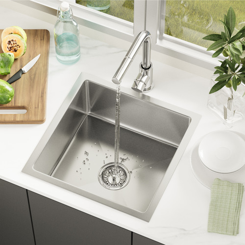 Yeva 440mm Single Kitchen Sink & Pull-Out Mixer