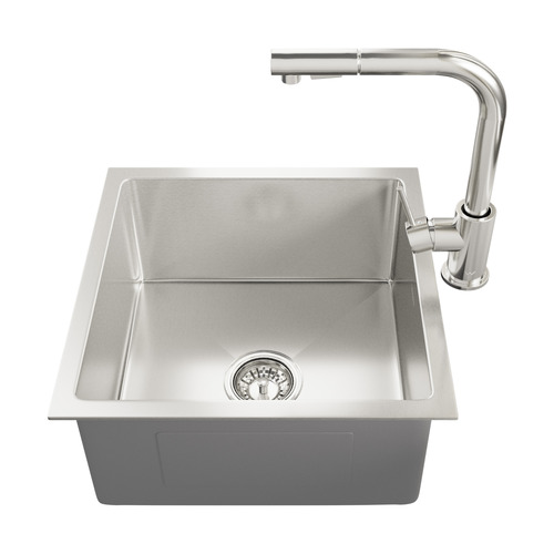 Yeva 440mm Single Kitchen Sink & Pull-Out Mixer
