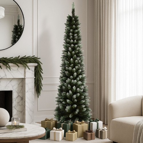 Green & White Tinseltown Slim Christmas Tree