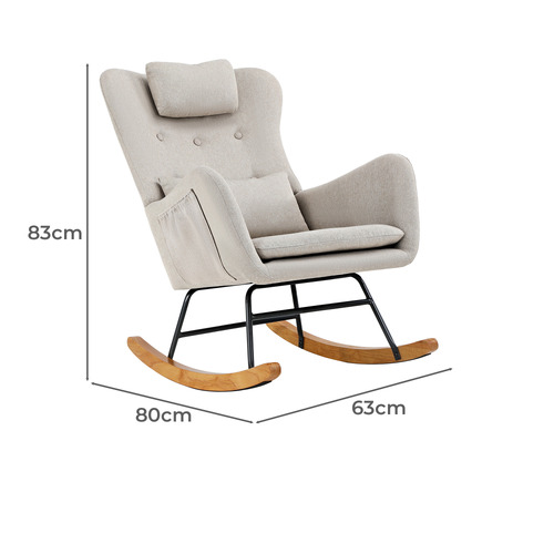 Clark Faux Linen Rocking Chair