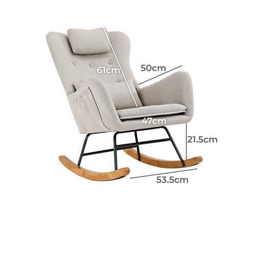 Clark Faux Linen Rocking Chair