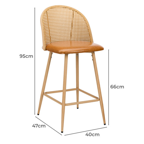 66cm Lucian Faux Leather Bar Stools