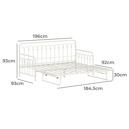 Faye Steel Daybed with Trundle