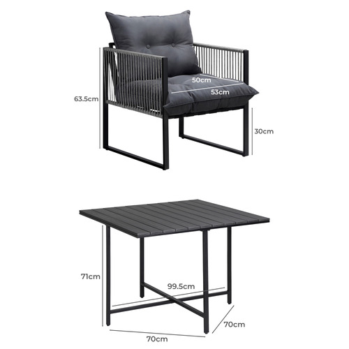 4 Seater Square Hicks Outdoor Dining Table & Chair Set
