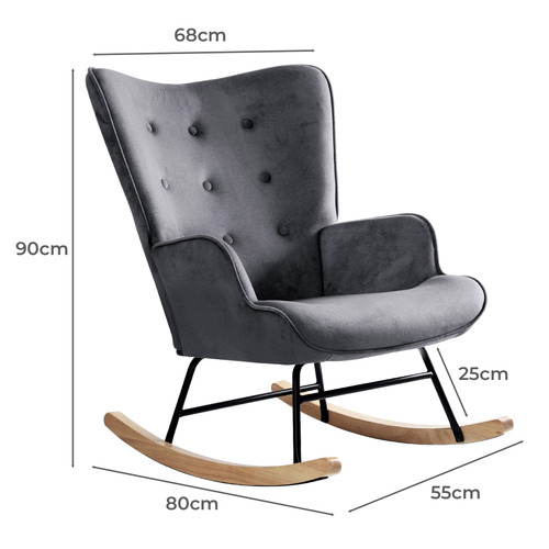 Sandy Velvet Rocking Chair