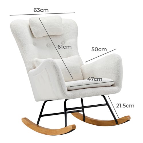 Clark Faux Sherpa Rocking Chair