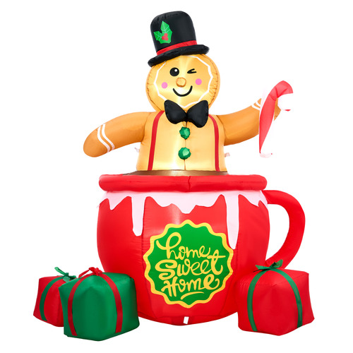 Homer LED Gingerbread Man Inflatable Christmas Decoration