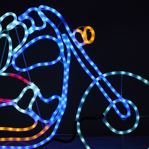 Yule LED Santa on Motorbike Christmas Light Display