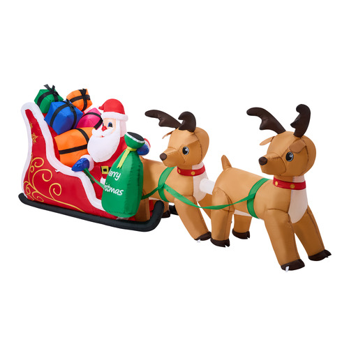 Simon LED Santa with Sleight Inflatable Christmas Decoration
